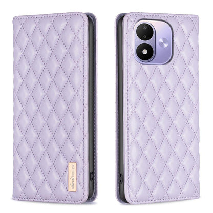 For Redmi Note 17 Pro 5G Global 163mm Diamond Lattice Magnetic Leather Flip Phone Case(Purple)