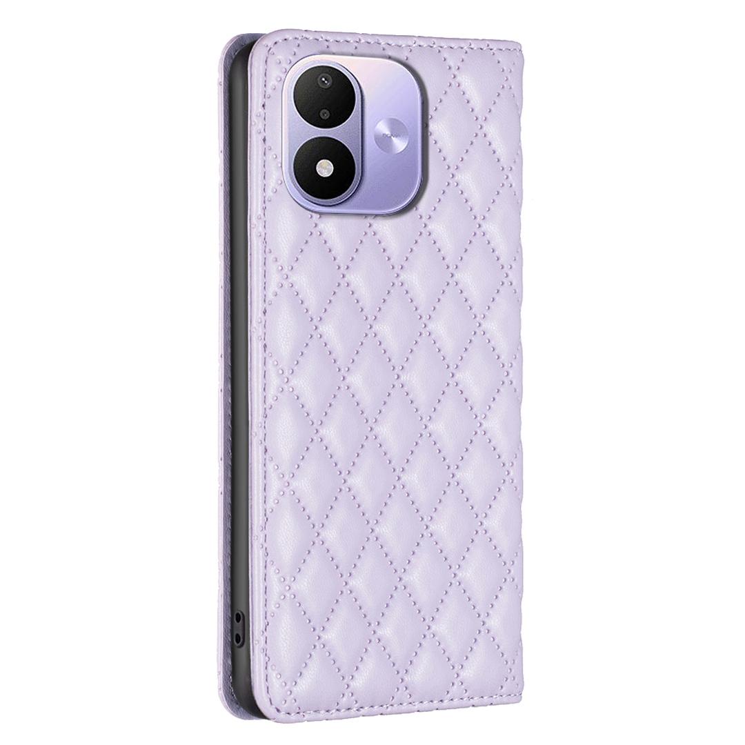 For Redmi Note 17 Pro 5G Global 163mm Diamond Lattice Magnetic Leather Flip Phone Case(Purple)