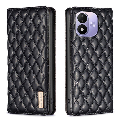 For Redmi Note 17 Pro 5G Global 163mm Diamond Lattice Magnetic Leather Flip Phone Case(Black)