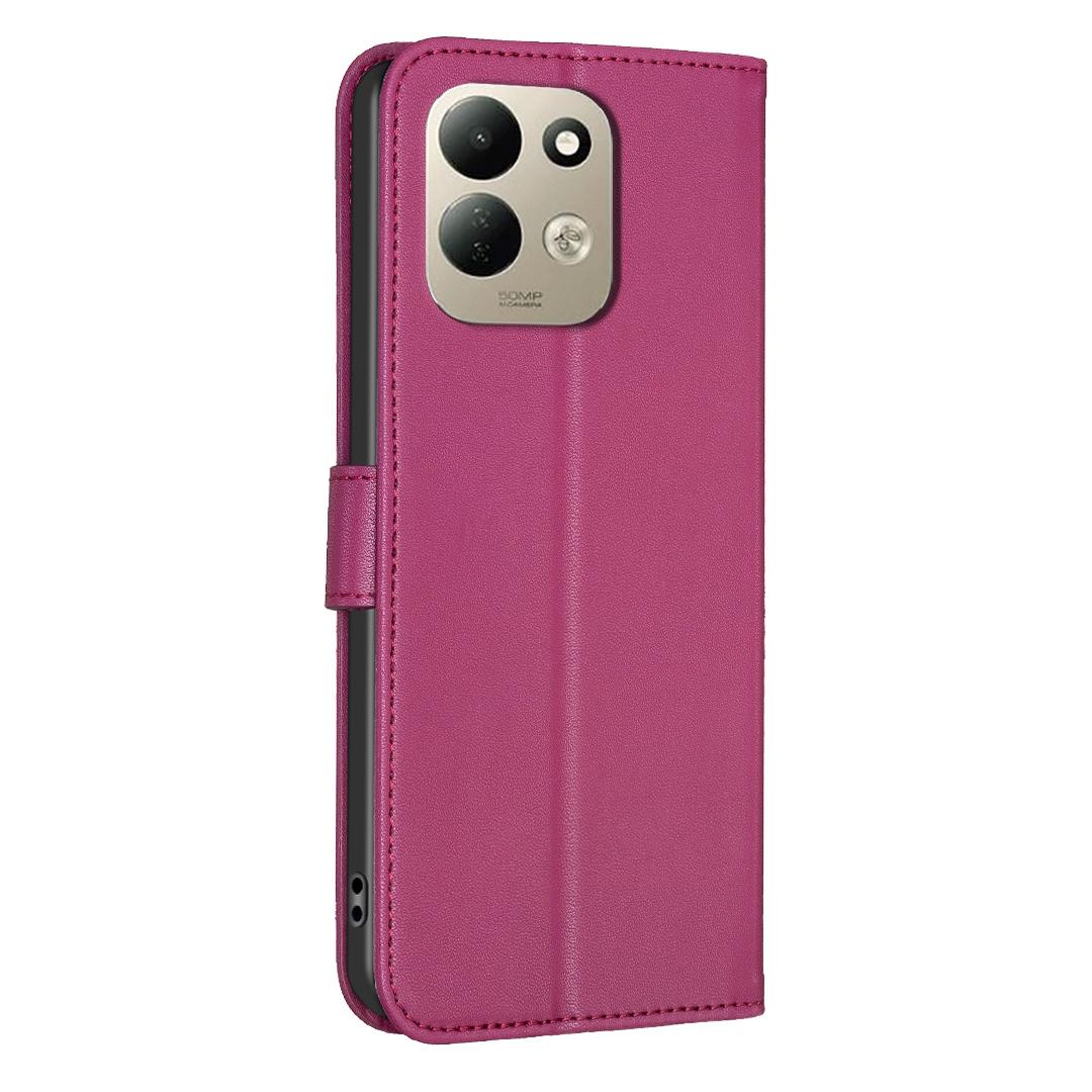 For Redmi 17 4G / 5G Global 170mm Four-leaf Embossed Leather Phone Case(Rose Red)