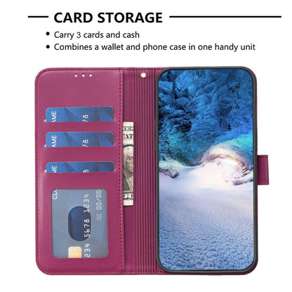 For Redmi 17 4G / 5G Global 170mm Four-leaf Embossed Leather Phone Case(Rose Red)