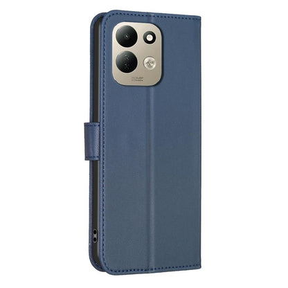 For Redmi 17 4G / 5G Global 170mm Four-leaf Embossed Leather Phone Case(Blue)
