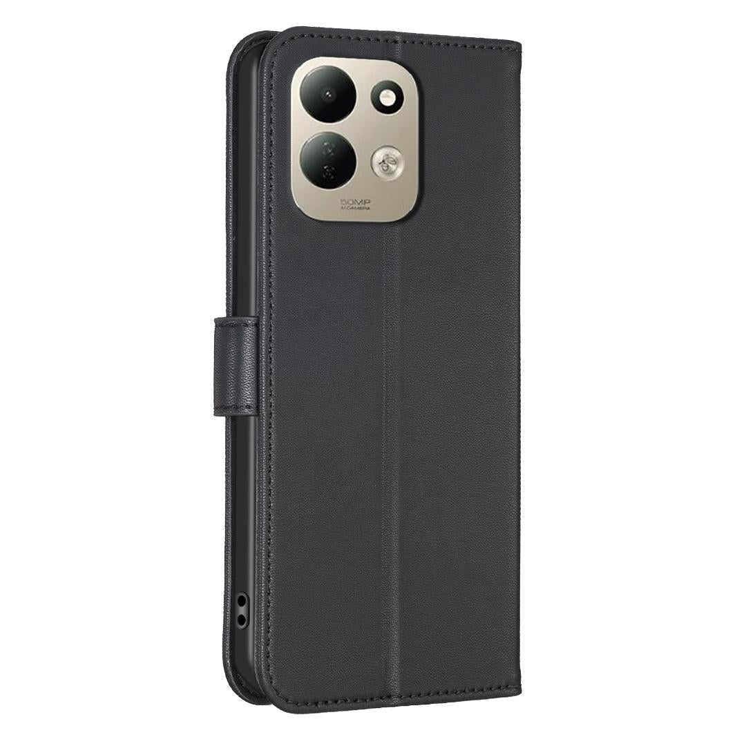 For Redmi 17 4G / 5G Global 170mm Four-leaf Embossed Leather Phone Case(Black)