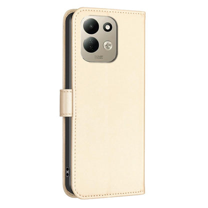 For Redmi 17 4G / 5G Global 170mm Four-leaf Embossed Leather Phone Case(Gold)