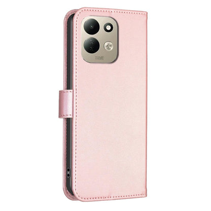 For Redmi 17 4G / 5G Global 170mm Four-leaf Embossed Leather Phone Case(Pink)