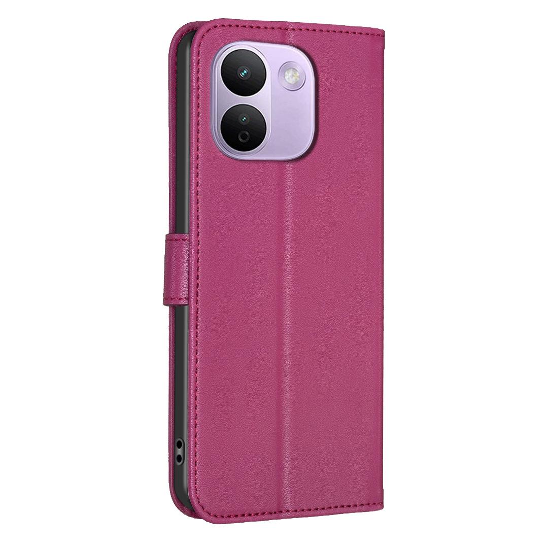 For Redmi Note 17 Pro+ 5G Global 163.4mm Four-leaf Embossed Leather Phone Case - Rose Red - EDA007062308A