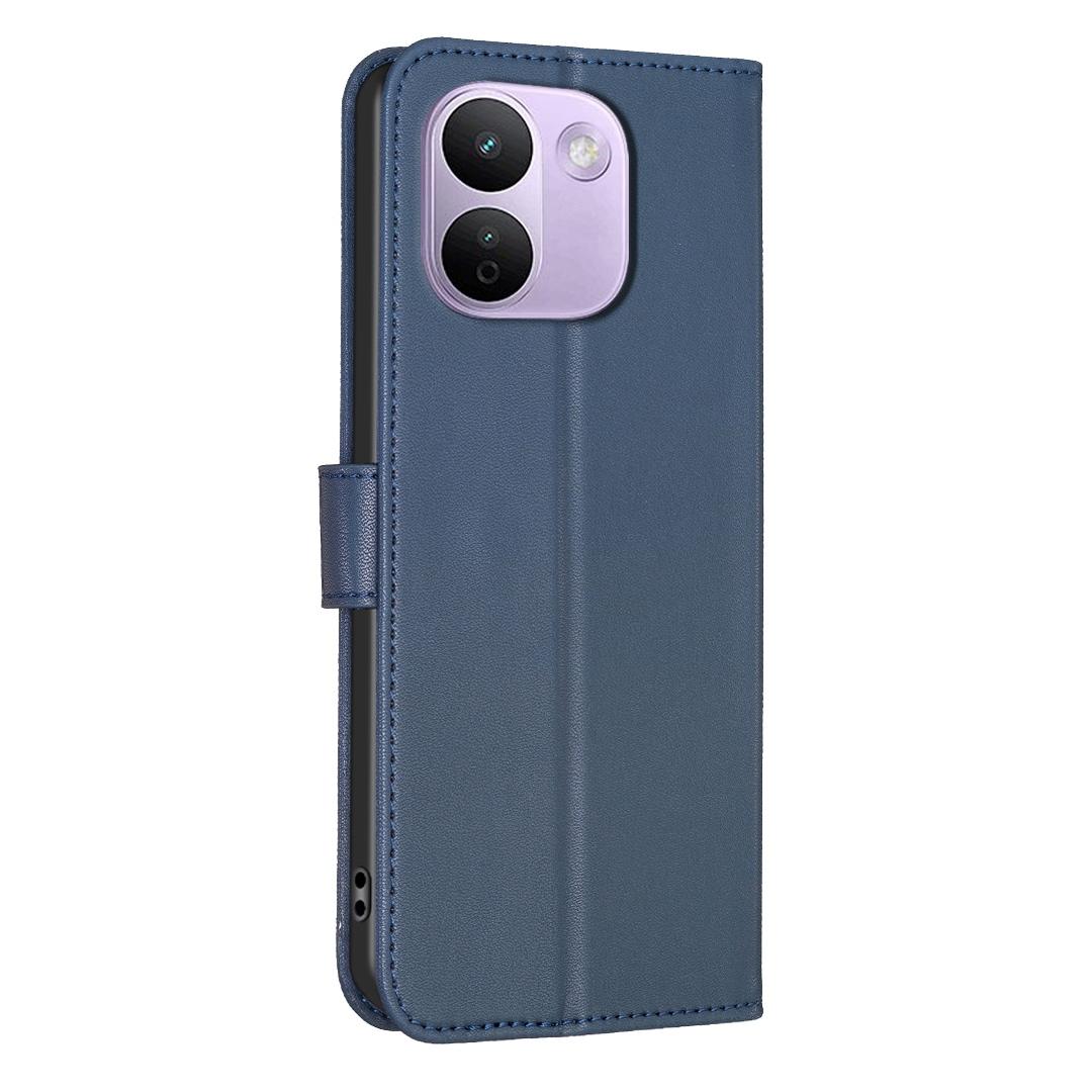 For Redmi Note 17 Pro+ 5G Global 163.4mm Four-leaf Embossed Leather Phone Case - Blue - EDA007062308B