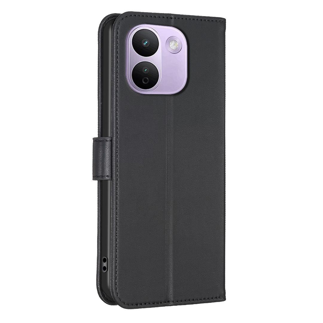 For Redmi Note 17 Pro+ 5G Global 163.4mm Four-leaf Embossed Leather Phone Case - Black - EDA007062308C