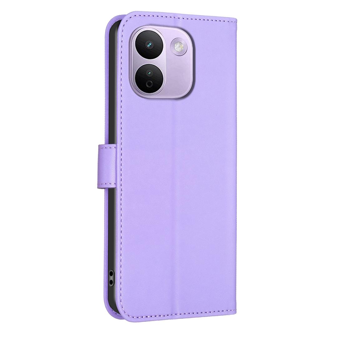 For Redmi Note 17 Pro+ 5G Global 163.4mm Four-leaf Embossed Leather Phone Case - Purple - EDA007062308D