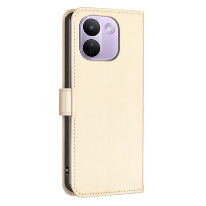 For Redmi Note 17 Pro+ 5G Global 163.4mm Four-leaf Embossed Leather Phone Case - Gold - EDA007062308E