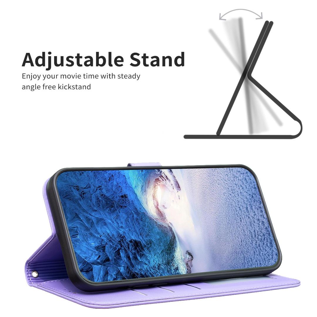 For Redmi Note 17 4G Global 171mm Four-leaf Embossed Leather Phone Case(Purple)
