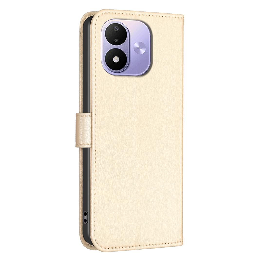 For Redmi Note 17 4G Global 171mm Four-leaf Embossed Leather Phone Case(Gold)