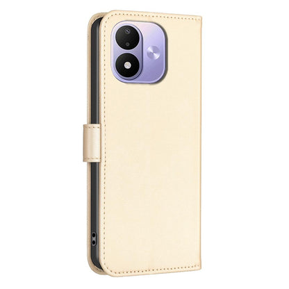 For Redmi Note 17 4G Global 171mm Four-leaf Embossed Leather Phone Case(Gold)
