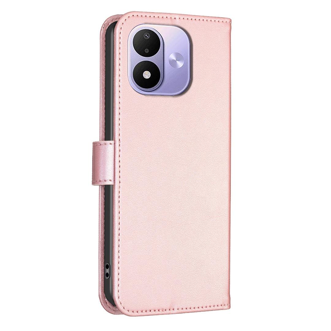 For Redmi Note 17 4G Global 171mm Four-leaf Embossed Leather Phone Case(Pink)