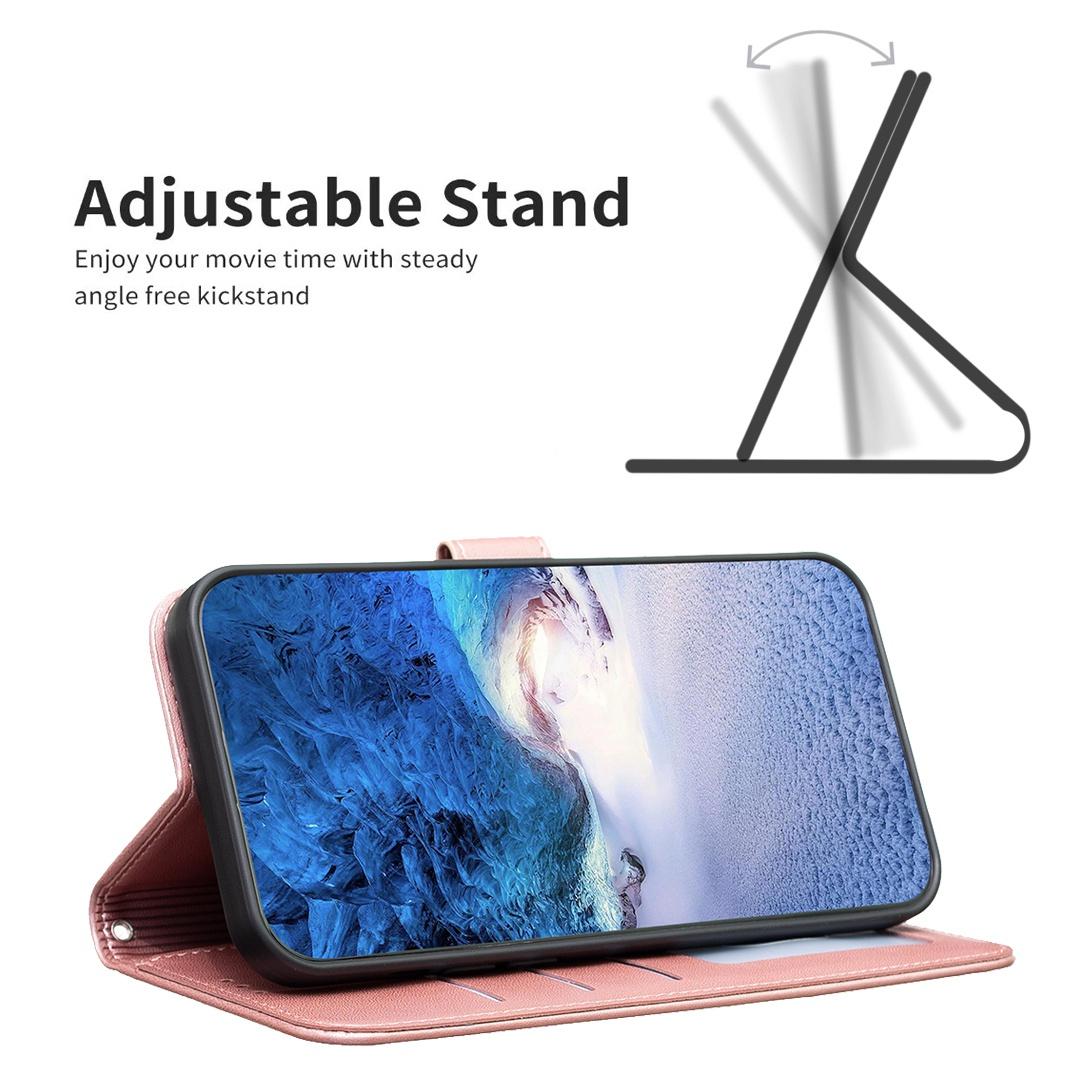 For Redmi Note 17 4G Global 171mm Four-leaf Embossed Leather Phone Case(Pink)