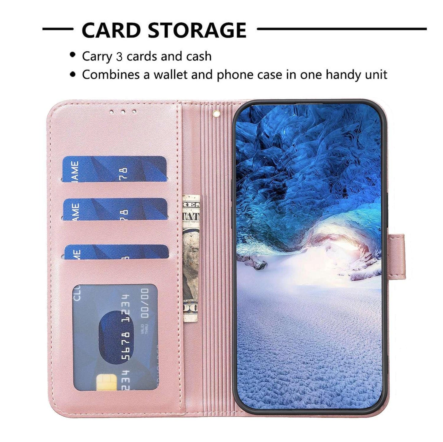 For Redmi Note 17 4G Global 171mm Four-leaf Embossed Leather Phone Case(Pink)