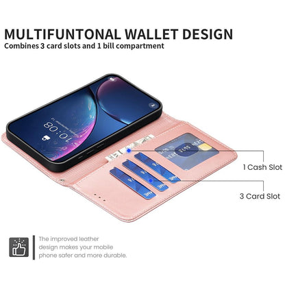 For Redmi Note 17 4G Global 171mm Four-leaf Embossed Leather Phone Case(Pink)