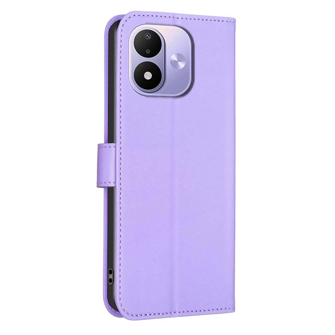 For Redmi Note 17 Pro 5G Global 163mm Four-leaf Embossed Leather Phone Case(Purple)