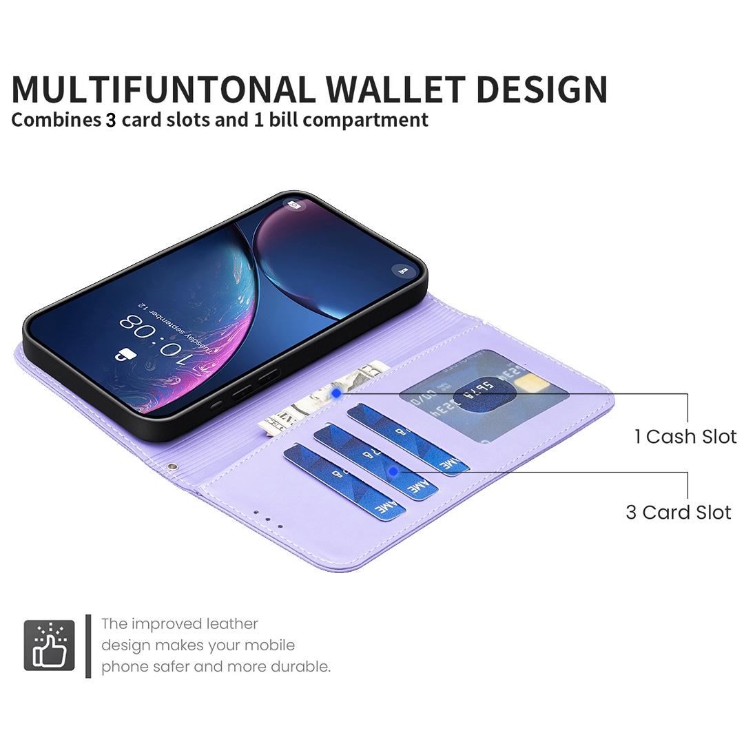For Redmi Note 17 Pro 5G Global 163mm Four-leaf Embossed Leather Phone Case(Purple)