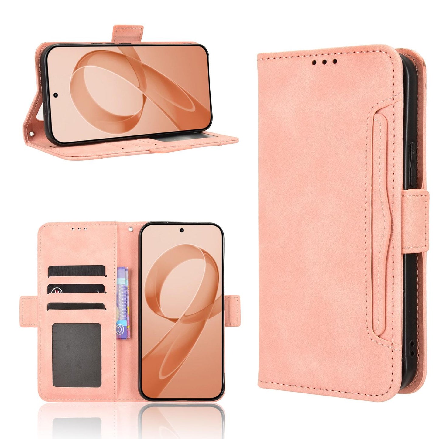 For Redmi K90 Pro Max 5G / Poco F8 Ultra Skin Feel Calf Texture Card Slots Leather Phone Case(Pink)