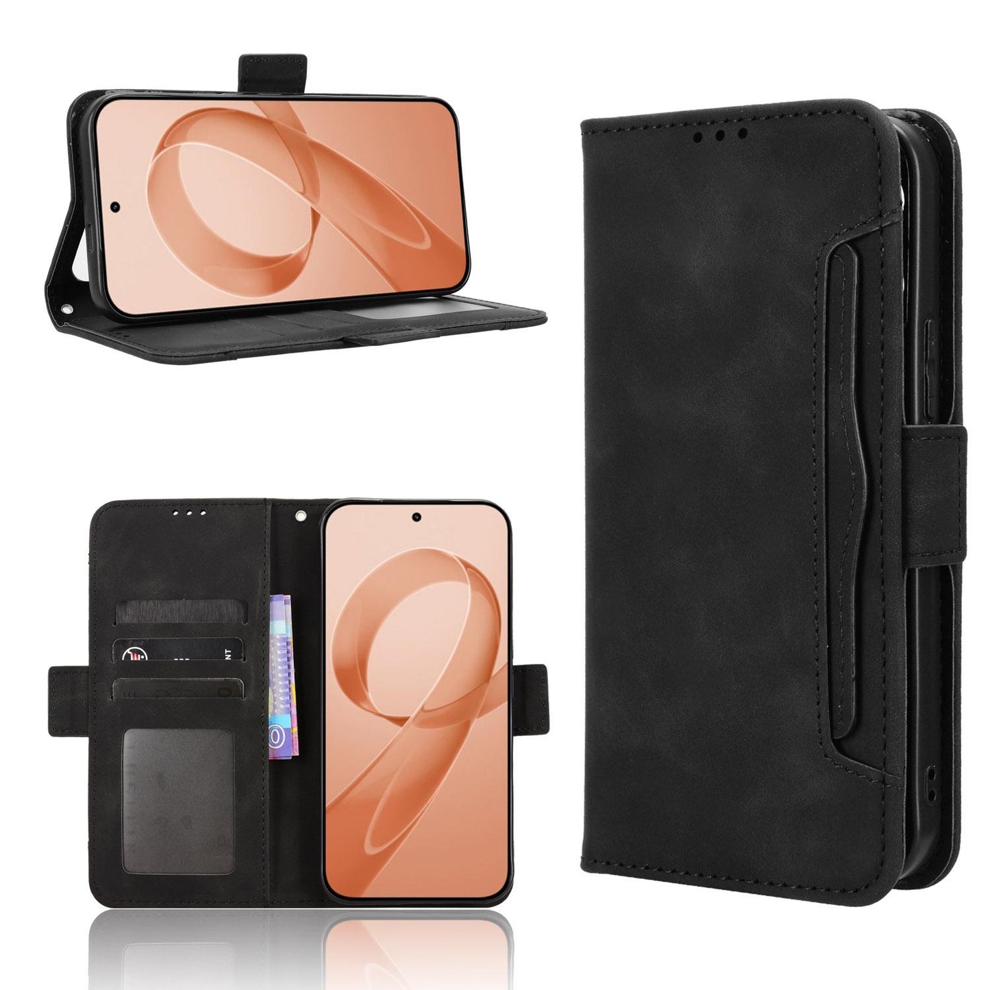 For Redmi K90 Pro Max 5G / Poco F8 Ultra Skin Feel Calf Texture Card Slots Leather Phone Case(Black)