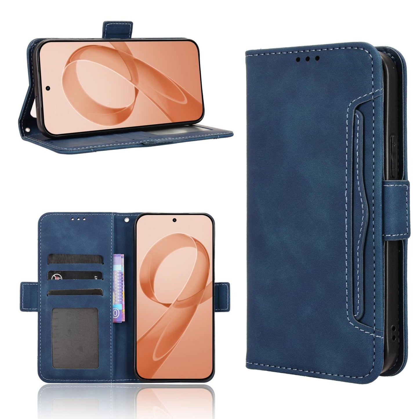 For Redmi K90 Pro Max 5G / Poco F8 Ultra Skin Feel Calf Texture Card Slots Leather Phone Case(Blue)