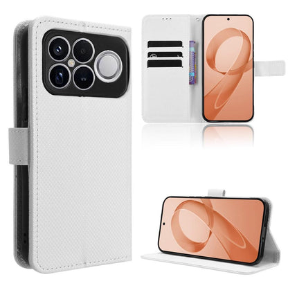 For Redmi K90 Pro Max 5G / Poco F8 Ultra Diamond Texture Leather Phone Case(White)