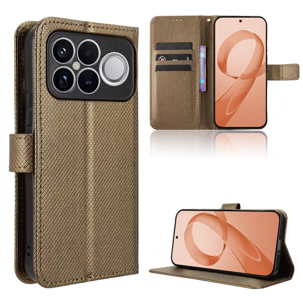 For Redmi K90 Pro Max 5G / Poco F8 Ultra Diamond Texture Leather Phone Case(Brown)