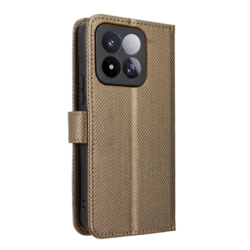 For Xiaomi 17 Max 5G Diamond Texture Leather Phone Case - Brown - EDA007067231D