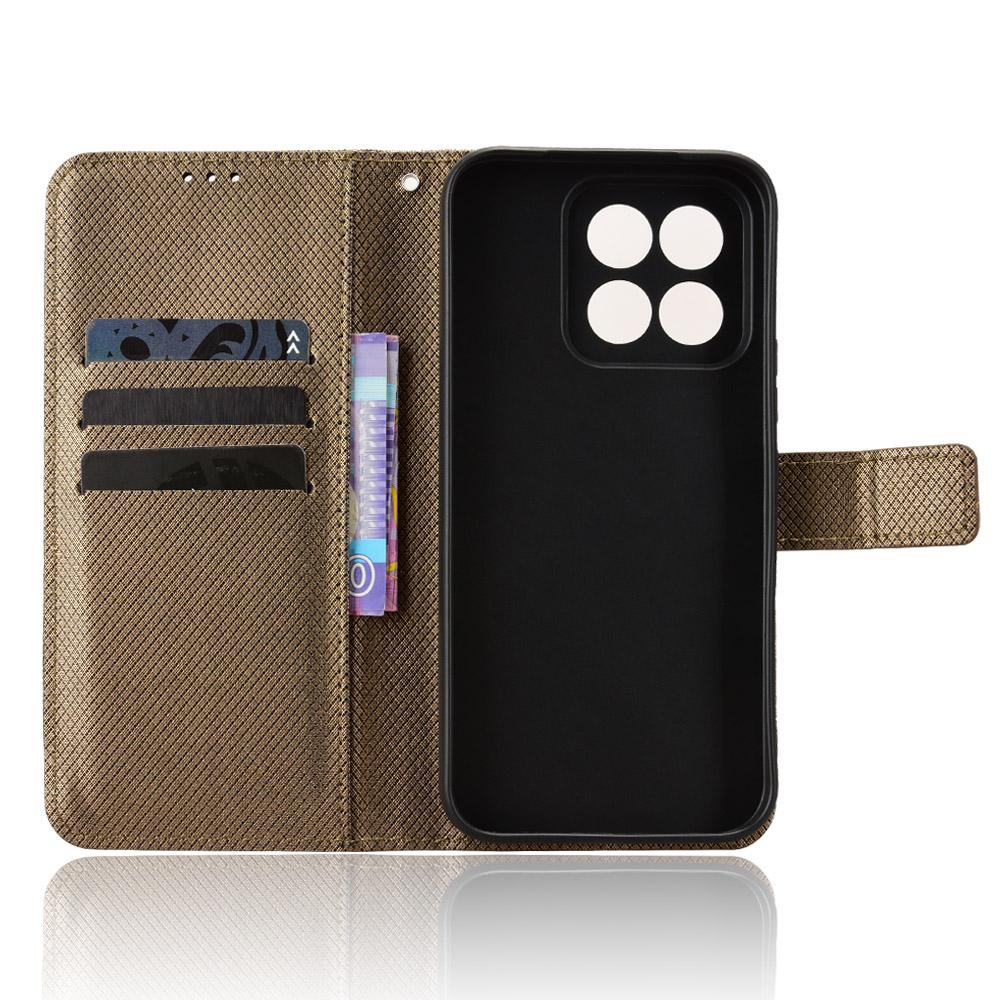 For Xiaomi 17 Max 5G Diamond Texture Leather Phone Case - Brown - EDA007067231D