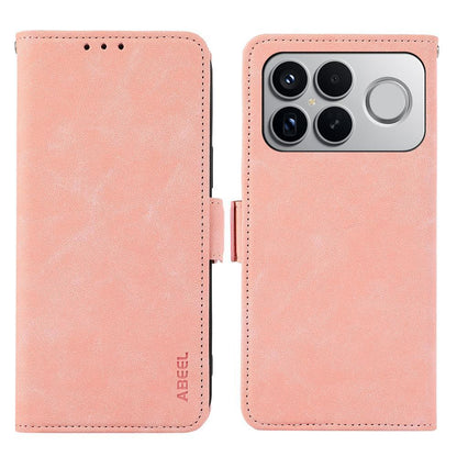 For Redmi K90 Pro Max/Poco F8 Ultra ABEEL Frosted Magnetic RFID Leather Phone Case(Pink)