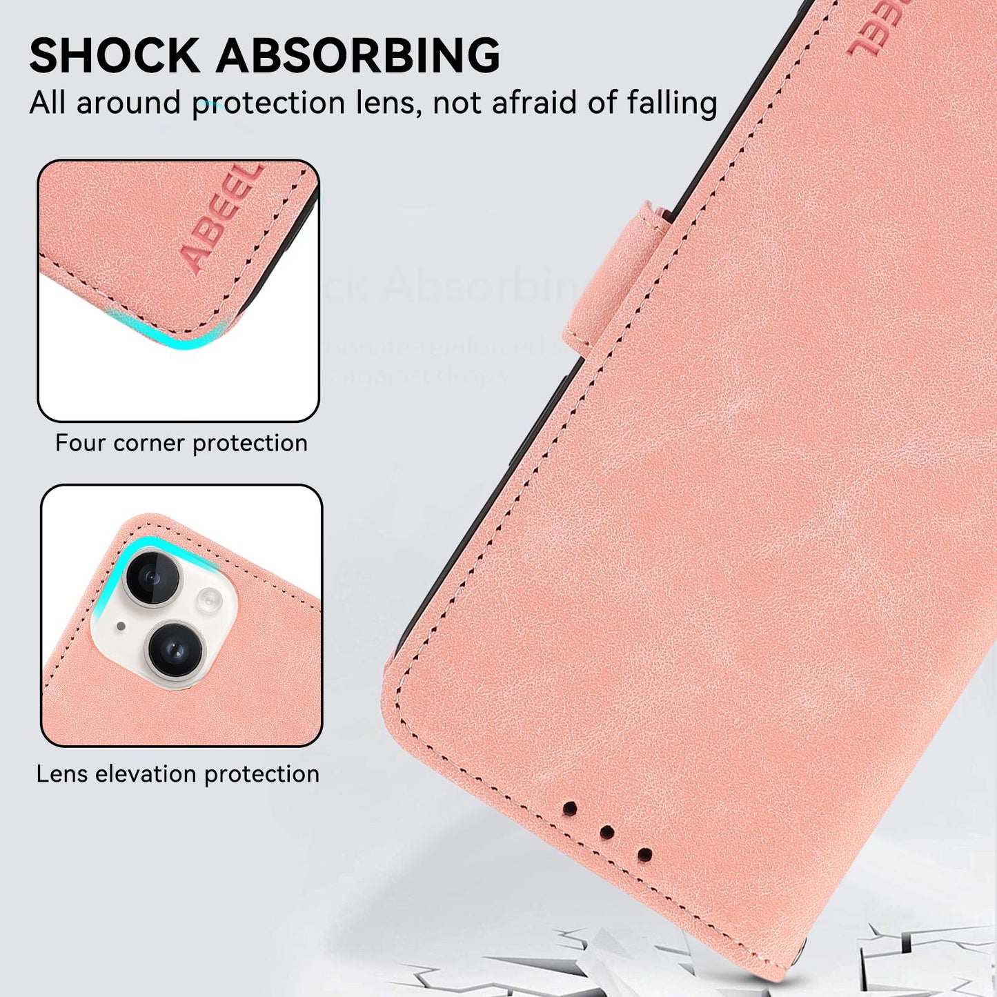 For Redmi K90 Pro Max/Poco F8 Ultra ABEEL Frosted Magnetic RFID Leather Phone Case(Pink)