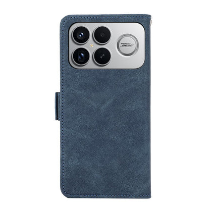 For Redmi K90 Pro Max/Poco F8 Ultra ABEEL Frosted Magnetic RFID Leather Phone Case(Blue)
