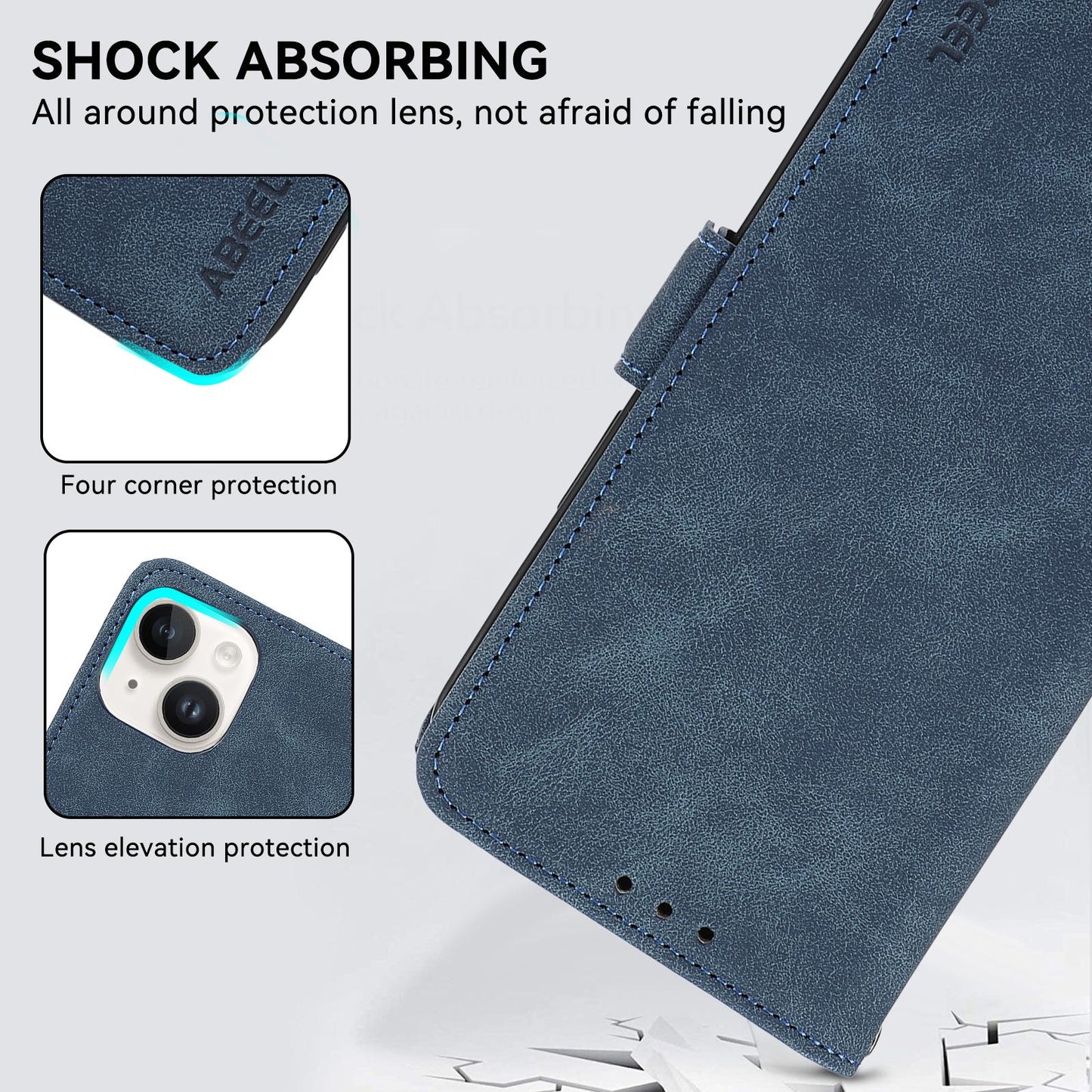 For Redmi K90 Pro Max/Poco F8 Ultra ABEEL Frosted Magnetic RFID Leather Phone Case(Blue)