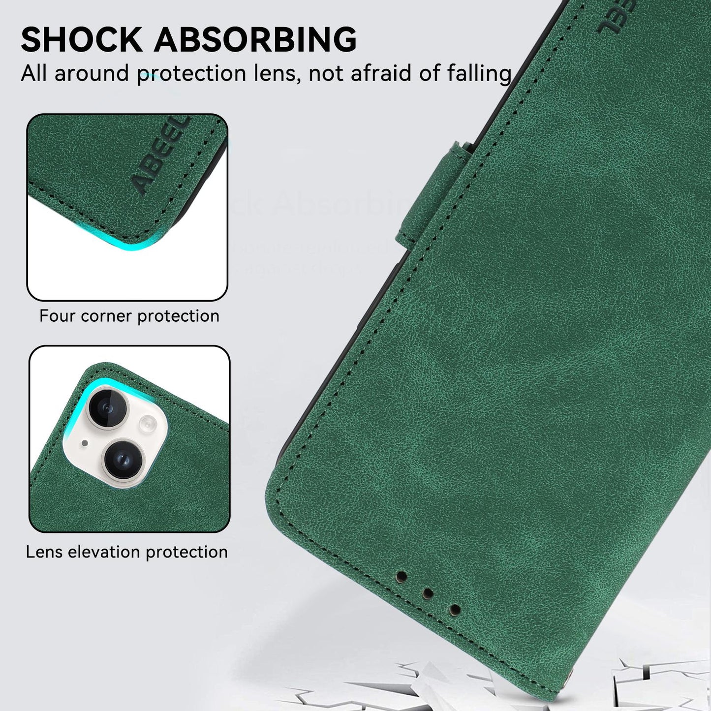 For Redmi K90 Pro Max/Poco F8 Ultra ABEEL Frosted Magnetic RFID Leather Phone Case(Green)