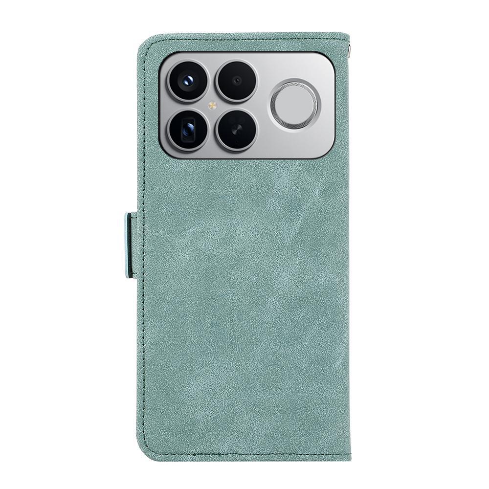 For Redmi K90 Pro Max/Poco F8 Ultra ABEEL Frosted Magnetic RFID Leather Phone Case(Cyan)