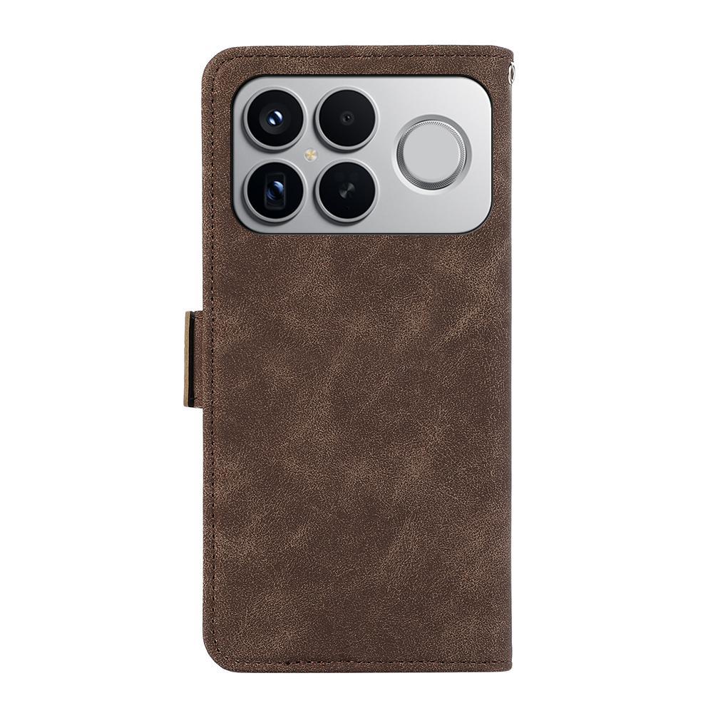 For Redmi K90 Pro Max/Poco F8 Ultra ABEEL Frosted Magnetic RFID Leather Phone Case(Brown)