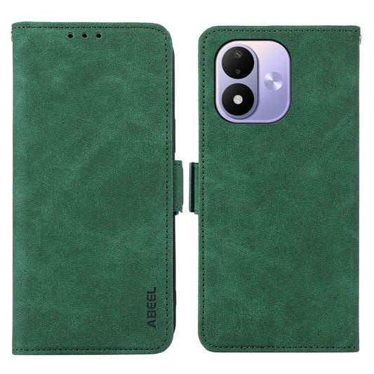 For Redmi Note 17 4G Global 169.7mm ABEEL Frosted Magnetic RFID Leather Phone Case - Green - EDA007072922D