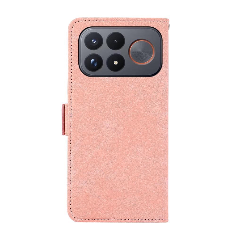 For Redmi K100 Pro Max/Poco F9 Ultra 5G ABEEL Frosted Magnetic RFID Leather Phone Case - Pink - EDA007072925A