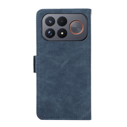 For Redmi K100 Pro Max/Poco F9 Ultra 5G ABEEL Frosted Magnetic RFID Leather Phone Case - Blue - EDA007072925C