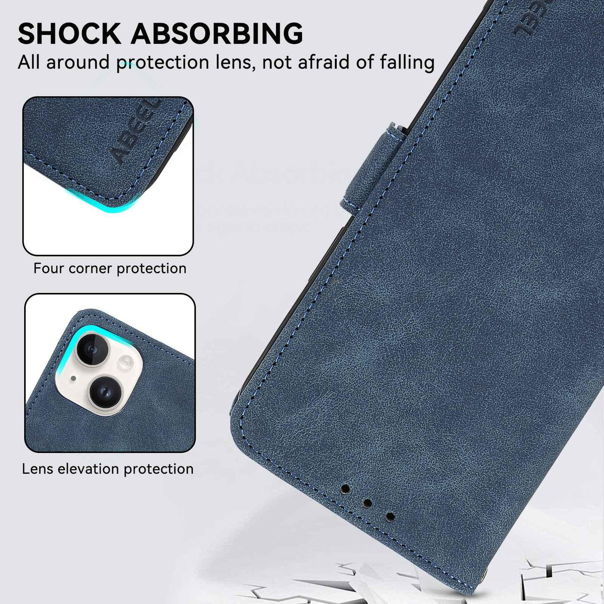 For Redmi K100 Pro Max/Poco F9 Ultra 5G ABEEL Frosted Magnetic RFID Leather Phone Case - Blue - EDA007072925C