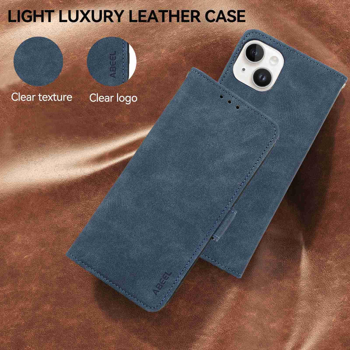 For Redmi K100 Pro Max/Poco F9 Ultra 5G ABEEL Frosted Magnetic RFID Leather Phone Case - Blue - EDA007072925C