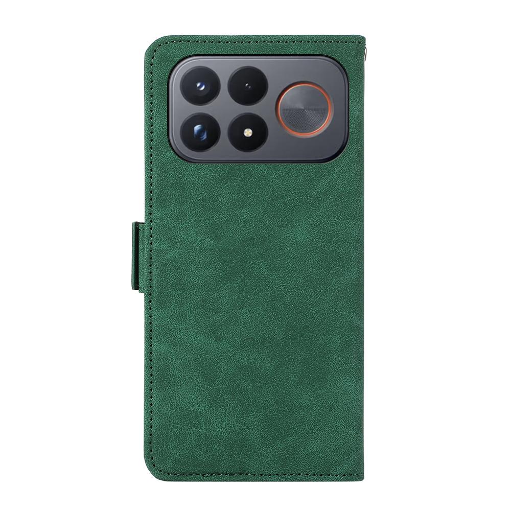 For Redmi K100 Pro Max/Poco F9 Ultra 5G ABEEL Frosted Magnetic RFID Leather Phone Case - Green - EDA007072925D