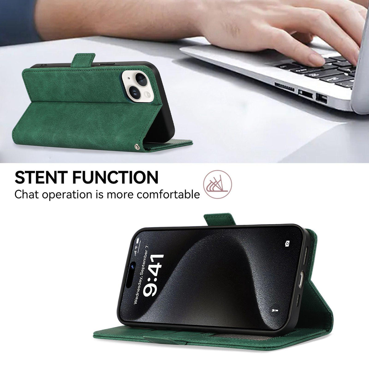 For Redmi K100 Pro Max/Poco F9 Ultra 5G ABEEL Frosted Magnetic RFID Leather Phone Case - Green - EDA007072925D