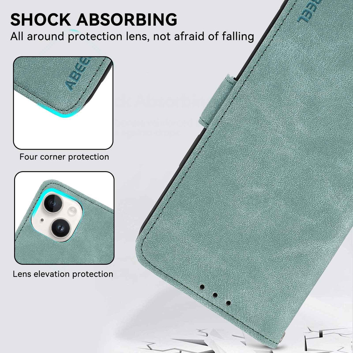For Redmi K100 Pro Max/Poco F9 Ultra 5G ABEEL Frosted Magnetic RFID Leather Phone Case - Cyan - EDA007072925E
