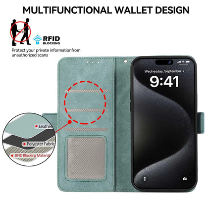 For Redmi K100 Pro Max/Poco F9 Ultra 5G ABEEL Frosted Magnetic RFID Leather Phone Case - Cyan - EDA007072925E