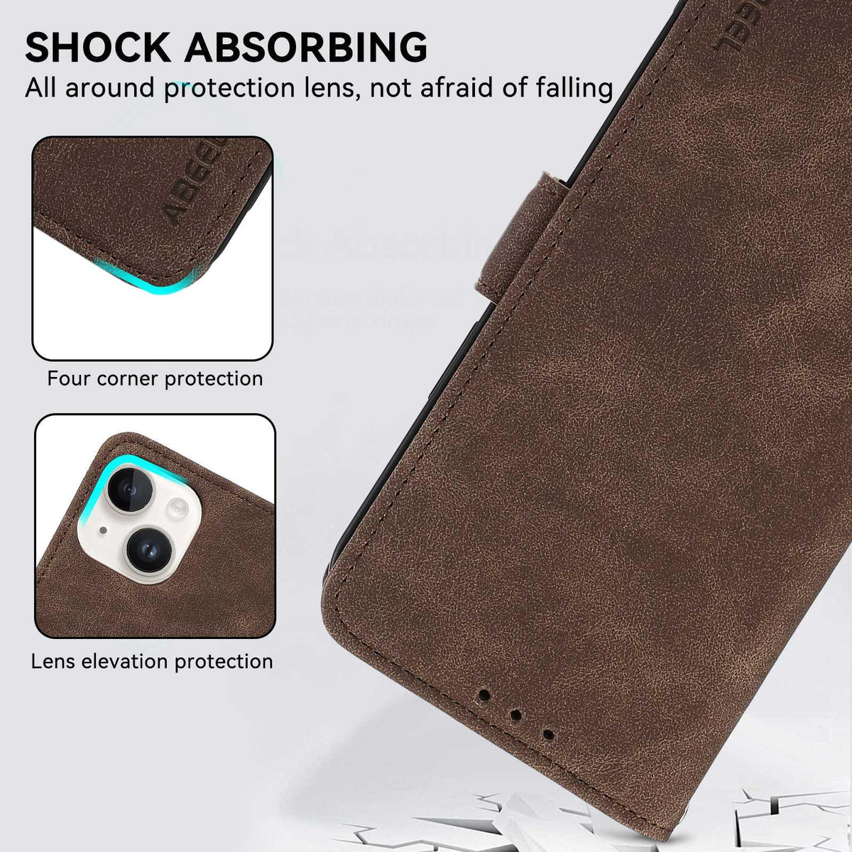 For Redmi K100 Pro Max/Poco F9 Ultra 5G ABEEL Frosted Magnetic RFID Leather Phone Case - Brown - EDA007072925F
