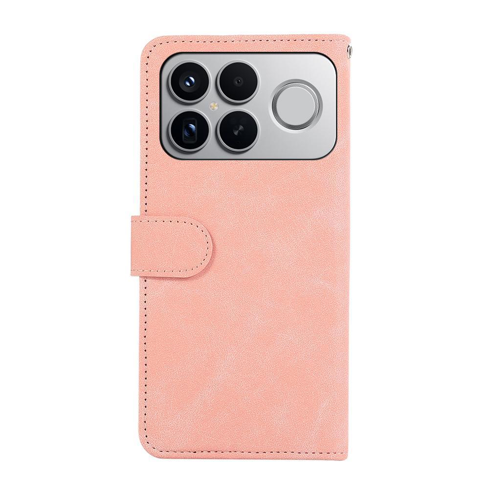 For Redmi K90 Pro Max/Poco F8 Ultra ABEEL Color Block Magnetic RFID Leather Phone Case(Pink-Cyan)