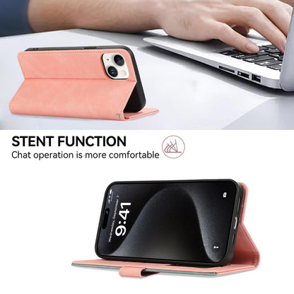 For Redmi K90 Pro Max/Poco F8 Ultra ABEEL Color Block Magnetic RFID Leather Phone Case(Pink-Cyan)