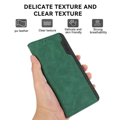 For Redmi K90 Pro Max/Poco F8 Ultra ABEEL Color Block Magnetic RFID Leather Phone Case(Green-Black)
